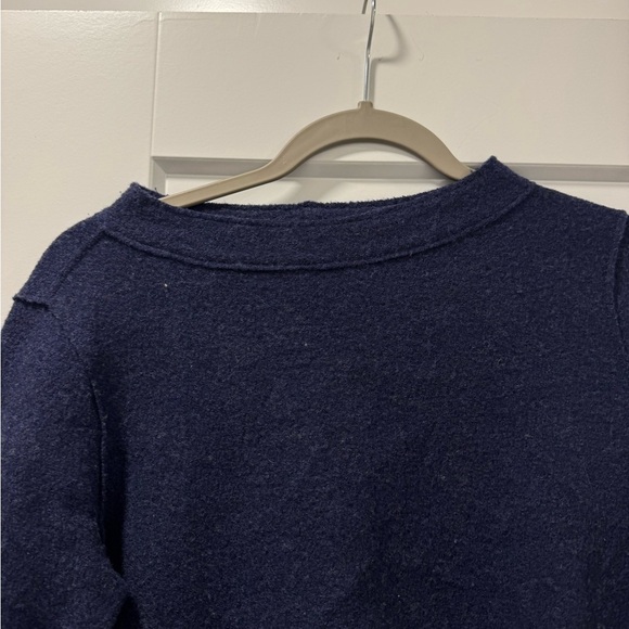 Eileen Fisher Navy merino wool asymmetrical sweater PP/PTP - Picture 2 of 6